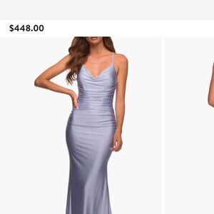 La Femme Elegant Light Blue Gown